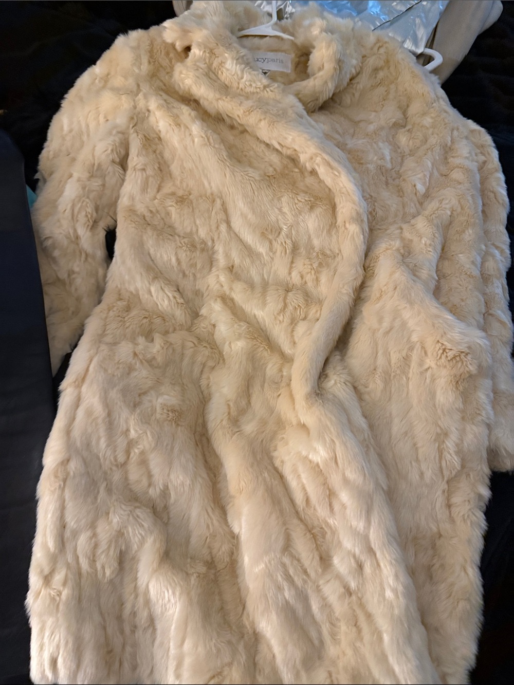 Lucy Paris Cream Faux Fur Teddy Coat